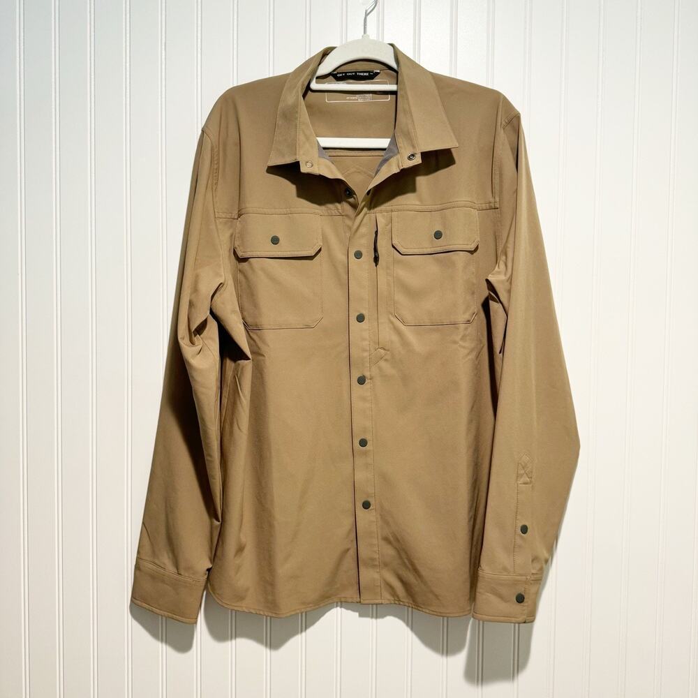 Eberlestock Owyhee Field Shirt Khaki Tan Snap Buttons Mens Large